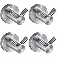 4pcs Towel Hooks Bathroom Coat Hook Robe Hook Stainless Steel Heavy Duty Door Hanger Towel Robe Clothes Cabinet Closet Sponges Wall Hook for Bathroom Bedroom Kitchen Hotel Pool miniinthebox - thumbnail