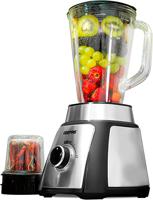 Geepas 2 In 1 Blender With 1.5L Glass Jar and Grinder 500W-(Black)-(GSB44076UK)