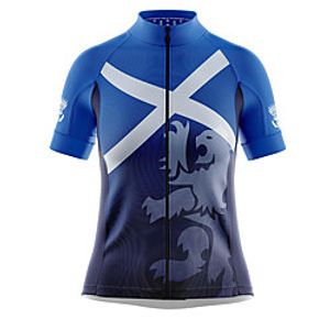 21Grams Women's Short Sleeve Cycling Jersey Summer Spandex Polyester Blue Gradient Animal Bike Jersey Top Mountain Bike MTB Road Bike Cycling Quick Dry Moisture Wicking Breathable Sports Clothing Lightinthebox