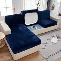 Stretch Sofa seat Cushion Cover Slipcover Elastic Couch Armchair Loveseat 4 or 3 Seater Grey Plain Solid Soft Durable Washable Lightinthebox - thumbnail