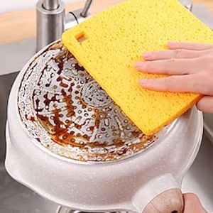 Wood Pulp Cotton Cloth For Washing Dishes Cleaning Sponge Blocks Magic Brush Pot Kitchen Strong Stain Removal And Water Absorption Tool Cleaning Cloth Lightinthebox