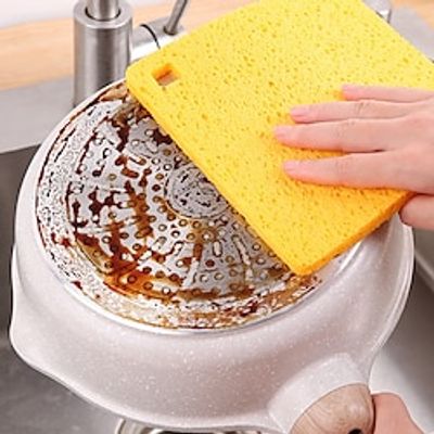Wood Pulp Cotton Cloth For Washing Dishes Cleaning Sponge Blocks Magic Brush Pot Kitchen Strong Stain Removal And Water Absorption Tool Cleaning Cloth Lightinthebox