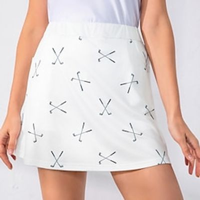 Women's Tennis Skirts Golf Skirts Breathable Quick Dry Moisture Wicking Tennis Clothing Golf Apparel Regular Fit 2 in 1 Golf Tee Pocket Printed Summer Tennis Golf Pickleball miniinthebox