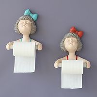 Resin Paper Towel Rack Toilet Pumping Box Cute Bow Girl Roll Paper Tube Wall-mounted Kitchen Rag Storage Rack Lightinthebox - thumbnail