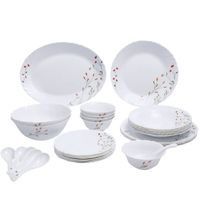 Royalford 34 Pcs Opalware Floral Design Plates, Bowls, Spoons Dinner Set - RF8984 - thumbnail