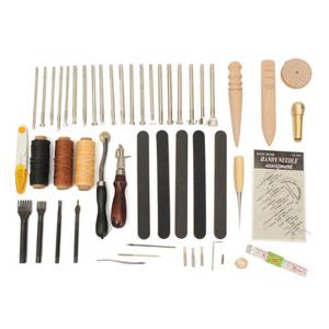 59 Pcs Leather Craft Hand Tools Kit For Hand Stitching/Sewing Stamping Set Kit