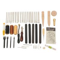 59 Pcs Leather Craft Hand Tools Kit For Hand Stitching/Sewing Stamping Set Kit