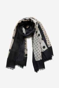 Womens Unequal Polka Dot Scarf 188 L x 95 H cm  Medium Brown/Black