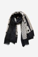 Womens Unequal Polka Dot Scarf 188 L x 95 H cm  Medium Brown/Black - thumbnail