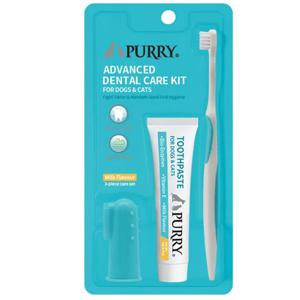 Purry Advanced Dental Care Kit For Dogs And Cats Milk Flavor - 3 Piece Set