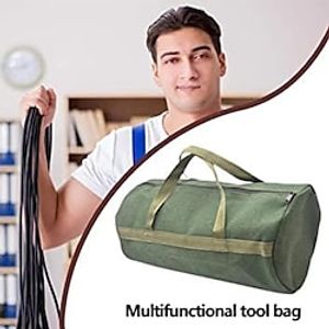 Yountiger Canvas Tool Pouch for Electrician Screwdriver Pliers Repair Hand Tools Portable Electrical Tool Storage Organizer Bags miniinthebox