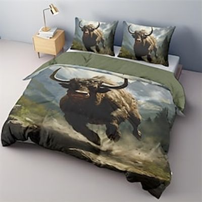 Running bull Bedding Set Duvet Cover weight  Heavy And Soft Three Piece Set Suitable For Adults And Children Two Piece Set Big Bed Small Bedding Set Halloween Christmas Hot Bedding Lightinthebox
