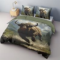 Running bull Bedding Set Duvet Cover weight  Heavy And Soft Three Piece Set Suitable For Adults And Children Two Piece Set Big Bed Small Bedding Set Halloween Christmas Hot Bedding Lightinthebox - thumbnail