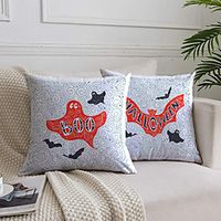 Halloween Double Side Cushion Cover 2PC Soft Decorative Square Throw Pillow Cover Cushion Case Pillowcase for Bedroom Livingroom Superior Quality Machine Washable Indoor Cushion for Sofa Couch Bed Chair Lightinthebox - thumbnail