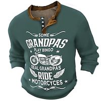 Graphic Motorcycle Fashion Daily Casual Men's 3D Print Henley Shirt Casual Holiday Going out T shirt Black Green Dark Blue Long Sleeve Henley Shirt Spring   Fall Clothing Apparel S M L XL XXL 3XL 4XL Lightinthebox - thumbnail