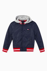 Logo Padded Hooded Bomber Jacket