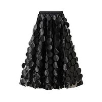 Women's Skirt Long Skirt Midi Dots Pattern Sapphire Black White Light Green Skirts Winter Ruched Fashion Casual Street Holiday One-Size Lightinthebox - thumbnail