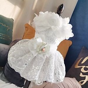 Dog Dress Princess Party Cute Christmas Party Dog Clothes Puppy Clothes Dog Outfits Breathable White Costume for Girl and Boy Dog Polyster XS S M L XL miniinthebox