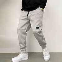 Men's Sweatpants Joggers Sports Gym Leggings Outdoor Daily Comfortable Drawstring Pocket Drawstring Elastic Waist Plain Full Length Fashion Casual Activewear Black Light Grey Stretchy Lightinthebox - thumbnail