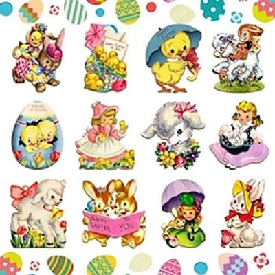 24 Pack Easter Party Hanging Wooden Signs Vintage Easter Egg Bunny Chick Spring Home Holiday Wooden Decorations Lightinthebox