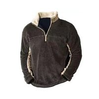 Men's Sweatshirt Polar Fleece Quarter Zip Sweatshirt Black Standing Collar Color Block Patchwork Sports  Outdoor Daily Holiday Streetwear Basic Casual Fall  Winter Clothing Apparel Hoodies miniinthebox - thumbnail