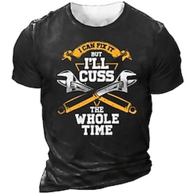 Men's Unisex T shirt Tee 3D Print Graphic Patterned Letter Crew Neck Street Daily Print Short Sleeve Tops Designer Casual Vintage Big and Tall Black Army Green Navy Blue  Summer Lightinthebox