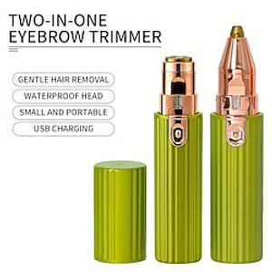 Rechargeable Eyebrow Trimmer  Facial Hair Remover For Women, 2 In 1 Eyebrow Razor And Painless Hair Remover, Eyebrow Lips Body Facial Hair Removal For Women With Built-in LED Light Lightinthebox