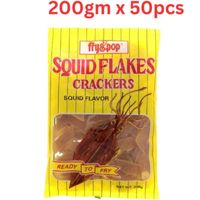 Fry & Pop Squid Flake Crackers 200Gm Squid Flavor Pack Of 50 (UAE Delivery Only)