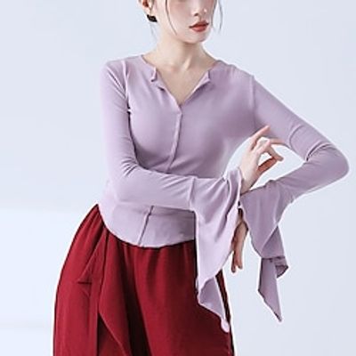 Activewear Top Pure Color Splicing Women's Performance Training Long Sleeve High Polyester Lightinthebox