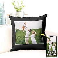 1pc Custom Pillow Cover Add your Image Personalized Photo Design Picture Fashion Casual Pillowcase Cushion Cover Black Background Lightinthebox - thumbnail