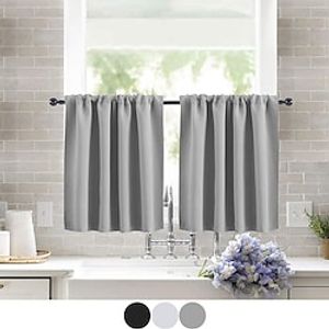 Kitchen Curtains Window Valance Curtains, Short Cafe Curtains Farmhouse Rod Pocket Tier Curtain for Livingroom, Balcony, Door, Cabinet miniinthebox