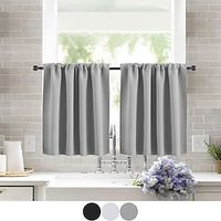 Kitchen Curtains Window Valance Curtains, Short Cafe Curtains Farmhouse Rod Pocket Tier Curtain for Livingroom, Balcony, Door, Cabinet miniinthebox - thumbnail