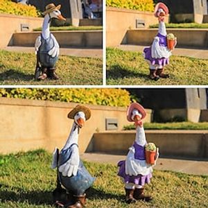Entrance Resin Crafts Garden Decoration Ornaments Creative Animal Duck Decorations Home Cute Sculpture Gifts Lightinthebox