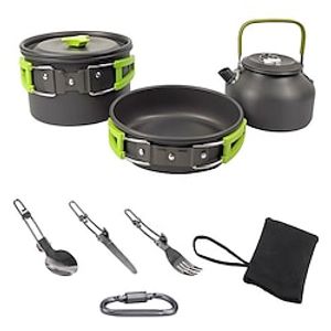 Camping Cookware Mess Kit Backpacking Gear  Hiking Outdoors Bug Out Bag Cooking Equipment Cookset | Lightweight Compact Durable Pot Pan Bowls Lightinthebox