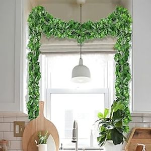 3Pcs Artificial Plants 2.2M Leaf Simulation Creeper Rattan,Fake Flowers For Wedding Arch Garden Wall Home Party Hotel Office Arrangement Decoration miniinthebox