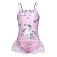 Kids Girls' Swimsuit Outdoor Graphic Active Bathing Suits 7-13 Years Spring Pink Blue Purple Lightinthebox - thumbnail