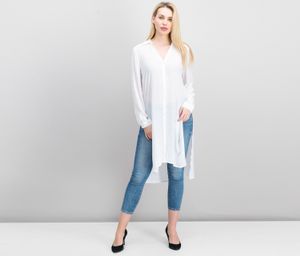 Womens High-Low Tunic  Bright White