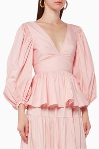 Luna Cotton Peplum Top