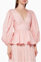 Luna Cotton Peplum Top - thumbnail