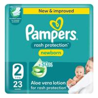 Pampers Rash Protection Diapers Size 2, 3-8kg, Carry Pack, 23 Count