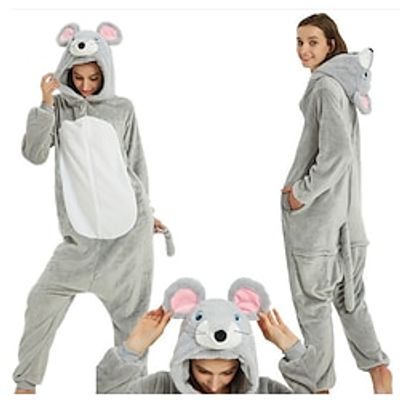 Kid's Adults' Kigurumi Pajamas Nightwear Onesie Pajamas Animal Cartoon Onesie Pajamas Funny Costume Flannel Cosplay For Men and Women Boys and Girls Carnival Animal Sleepwear Cartoon miniinthebox