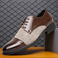 Men's Boots Retro Brogue Dress Shoes Walking Casual Daily Leather Comfortable Booties  Ankle Boots Loafer Black Brown Spring Fall Lightinthebox - thumbnail