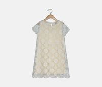 Kids Girl Floral Pattern Dress  White/Gold - thumbnail