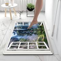 Window Scenery Bathroom Bath Mats Creative Absorbent Bathroom Rug Diatomaceous Earth Non Slip Lightinthebox