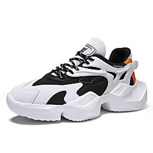 Men's Trainers Athletic Shoes Comfort Shoes Sporty Athletic Running Shoes Mesh PU Non-slipping Black and White Black BlackGray Fall Lightinthebox