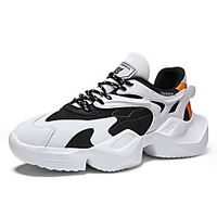 Men's Trainers Athletic Shoes Comfort Shoes Sporty Athletic Running Shoes Mesh PU Non-slipping Black and White Black BlackGray Fall Lightinthebox - thumbnail