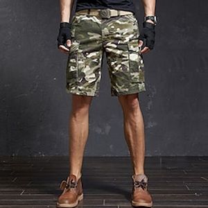 Men's Cargo Shorts Hiking Shorts Pocket Plain Camouflage Comfort Breathable Outdoor Daily Going out 100% Cotton Fashion Casual Yellow camouflage Black Lightinthebox