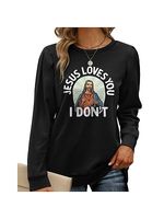 I Saw That Jesus Funny Christian Gift Apparel Trendy Women's Sweatshirt Tops - thumbnail