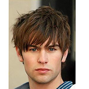 Synthetic Wig Natural Straight Side Part Wig Short Dark Brown Brown Black / White Synthetic Hair Men's Cosplay Party Fashion Brown miniinthebox