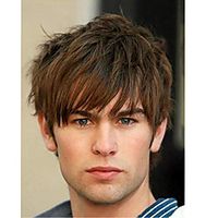 Synthetic Wig Natural Straight Side Part Wig Short Dark Brown Brown Black / White Synthetic Hair Men's Cosplay Party Fashion Brown miniinthebox - thumbnail